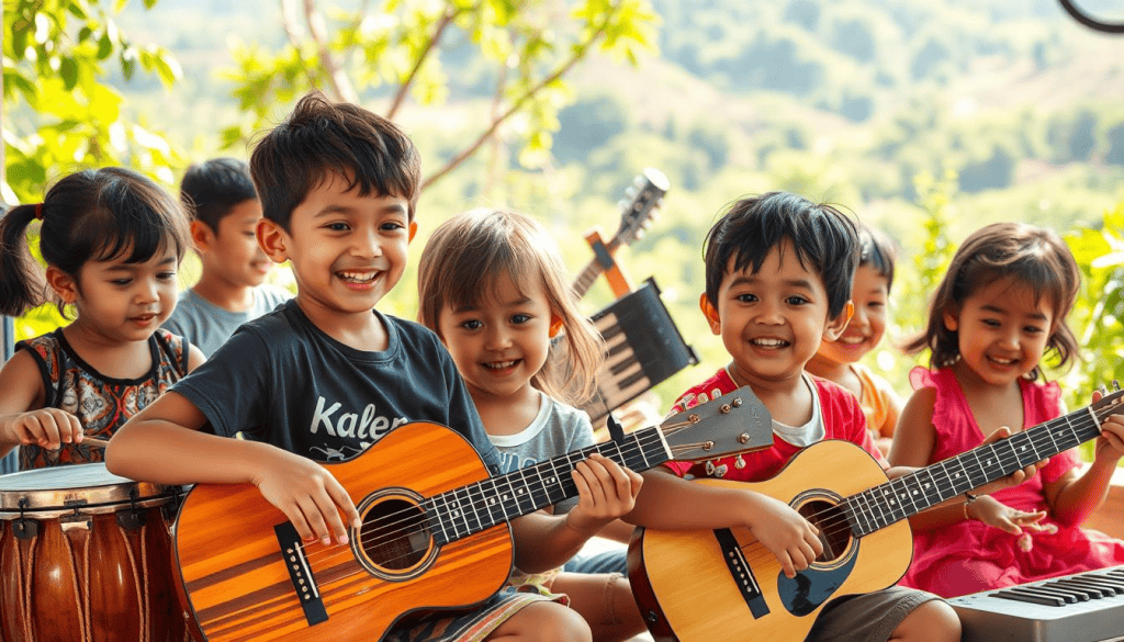 chitarra in legno per bambini