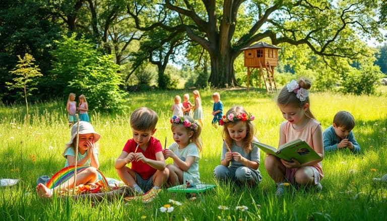 Giochi creativi bambini all'aperto